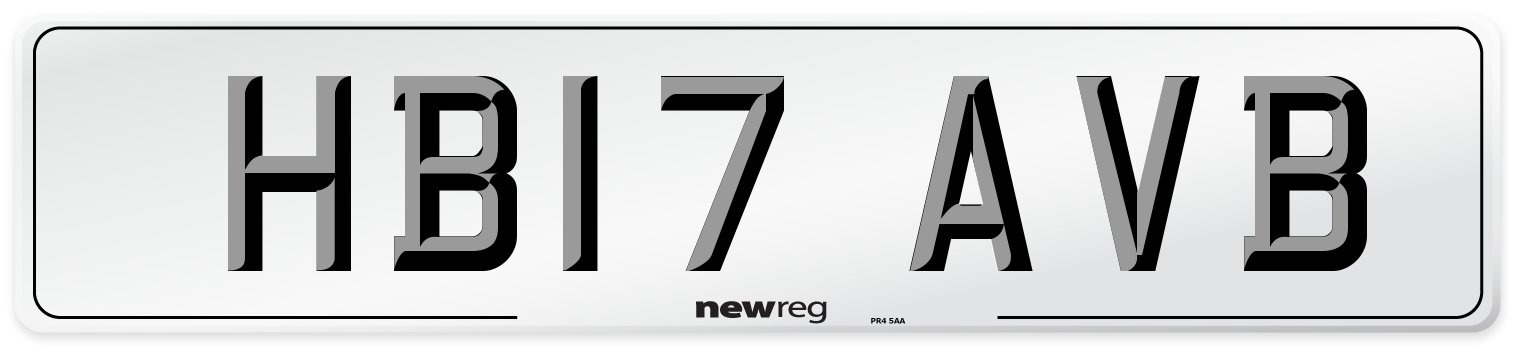 HB17 AVB Number Plate from New Reg